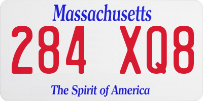 MA license plate 284XQ8