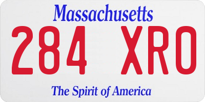 MA license plate 284XR0