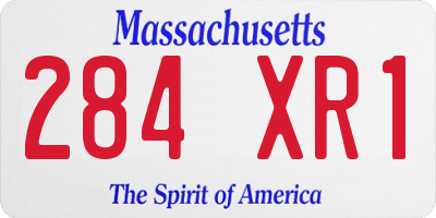 MA license plate 284XR1
