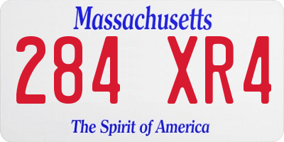 MA license plate 284XR4