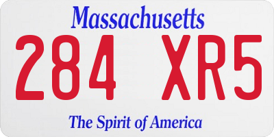 MA license plate 284XR5