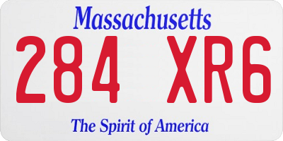 MA license plate 284XR6