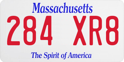 MA license plate 284XR8