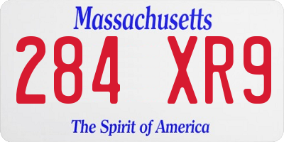 MA license plate 284XR9