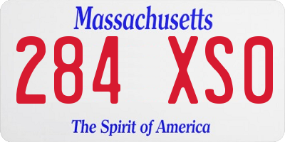 MA license plate 284XS0