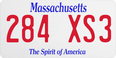 MA license plate 284XS3
