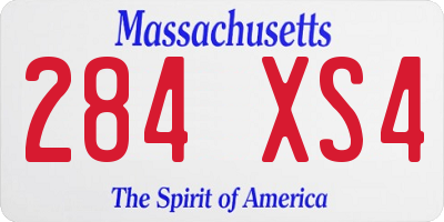 MA license plate 284XS4