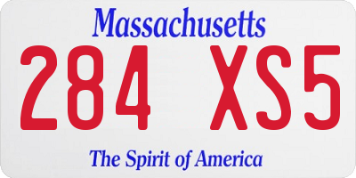 MA license plate 284XS5