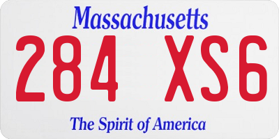 MA license plate 284XS6