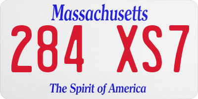 MA license plate 284XS7
