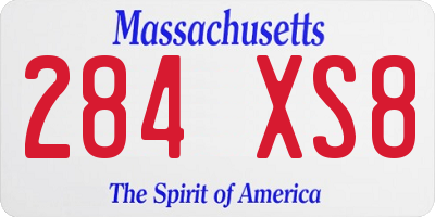 MA license plate 284XS8