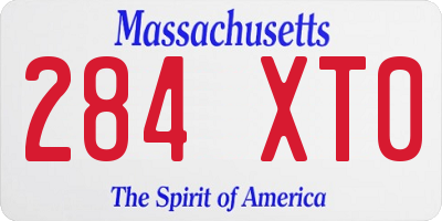 MA license plate 284XT0