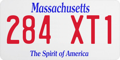 MA license plate 284XT1