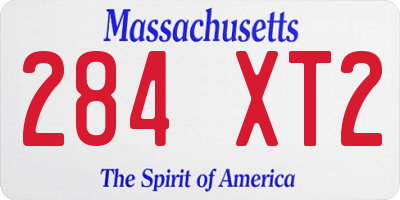 MA license plate 284XT2