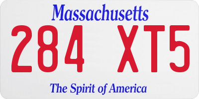 MA license plate 284XT5