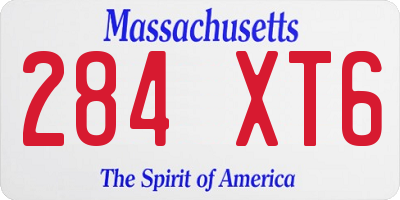 MA license plate 284XT6