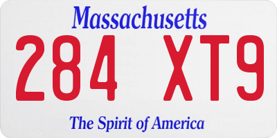 MA license plate 284XT9