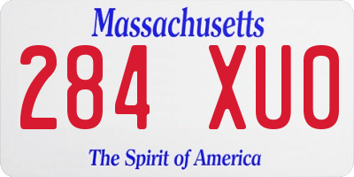 MA license plate 284XU0