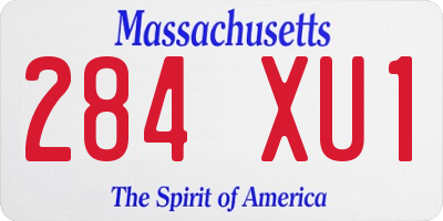 MA license plate 284XU1
