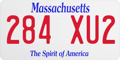 MA license plate 284XU2