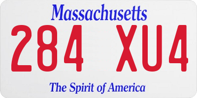 MA license plate 284XU4