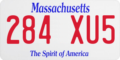 MA license plate 284XU5