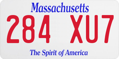 MA license plate 284XU7