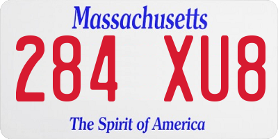 MA license plate 284XU8