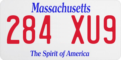 MA license plate 284XU9