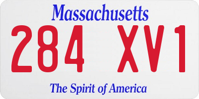 MA license plate 284XV1