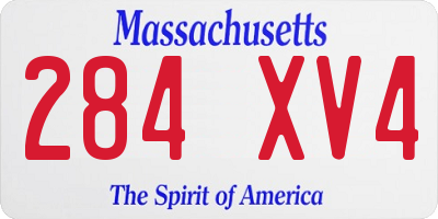 MA license plate 284XV4
