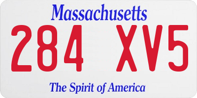 MA license plate 284XV5
