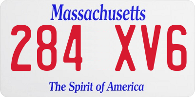 MA license plate 284XV6