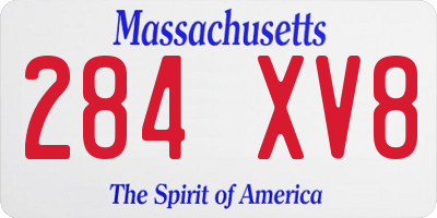 MA license plate 284XV8