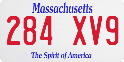 MA license plate 284XV9