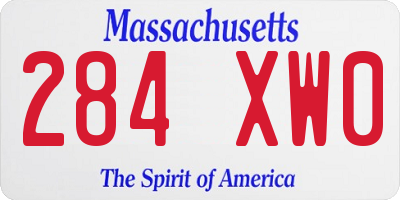 MA license plate 284XW0