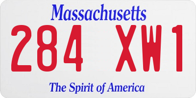 MA license plate 284XW1