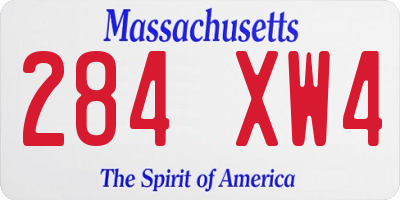 MA license plate 284XW4