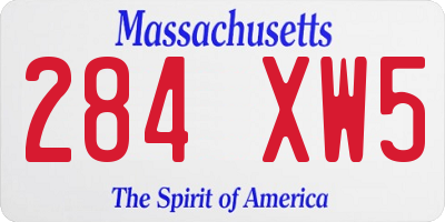 MA license plate 284XW5