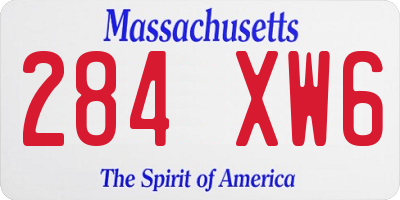 MA license plate 284XW6