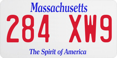 MA license plate 284XW9