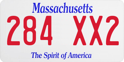 MA license plate 284XX2