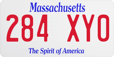 MA license plate 284XY0