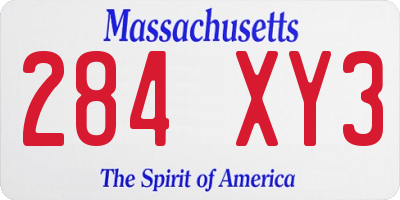 MA license plate 284XY3