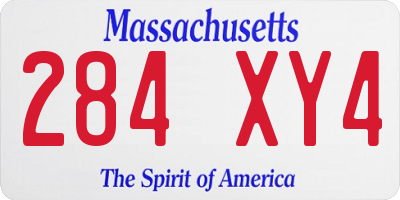 MA license plate 284XY4