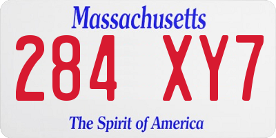 MA license plate 284XY7