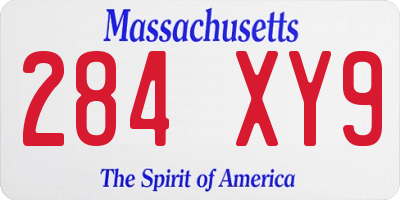 MA license plate 284XY9