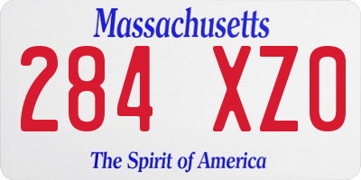 MA license plate 284XZ0
