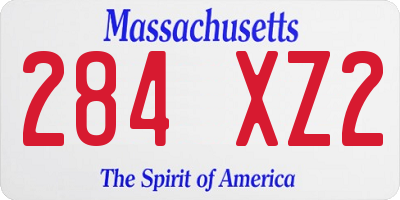 MA license plate 284XZ2
