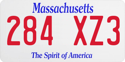 MA license plate 284XZ3